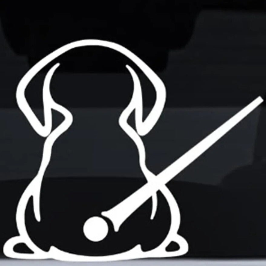 Cute Puppy 'Sitting Back' Vinyl Car Wiper Sticker