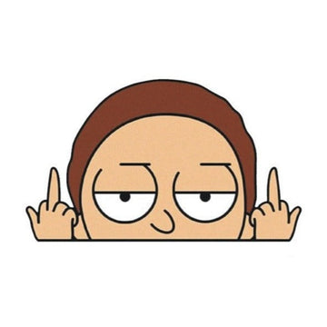 Rick and Morty 'Serious Morty | F U' Vinyl Car Peeker Sticker
