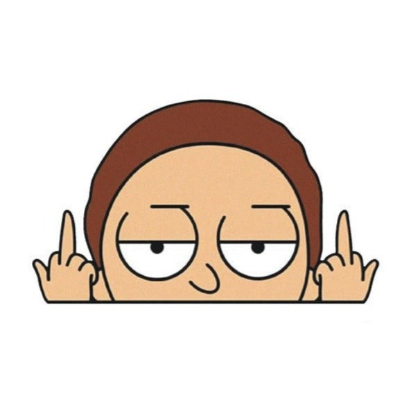Rick and Morty 'Serious Morty | F U' Vinyl Car Peeker Sticker