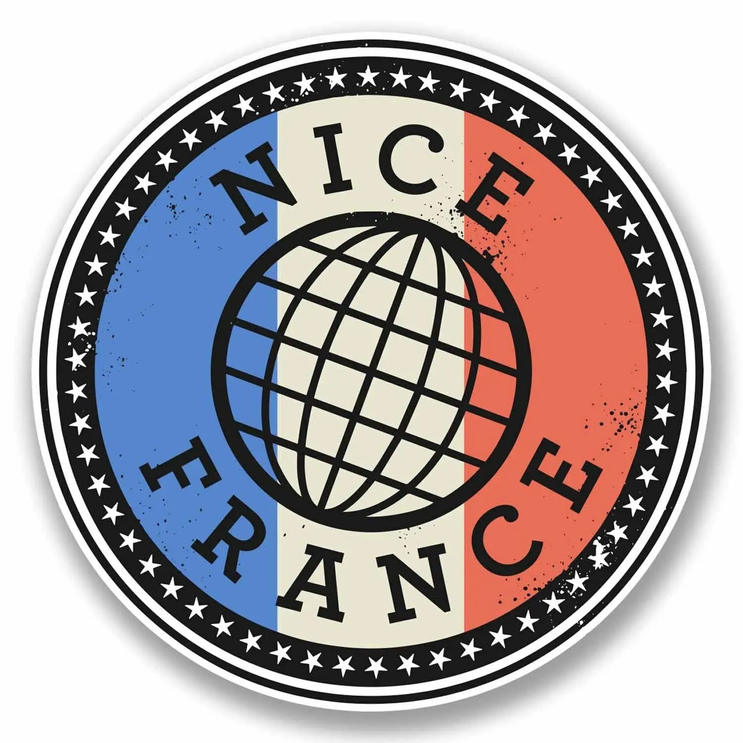 France Flag 'Nice France' Vinyl Car Sticker