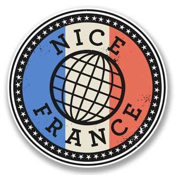 France Flag 'Nice France' Vinyl Car Sticker