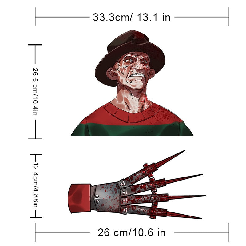 A Nightmare on Elm Street 'Freddy Krueger' Vinyl Car Wiper Sticker