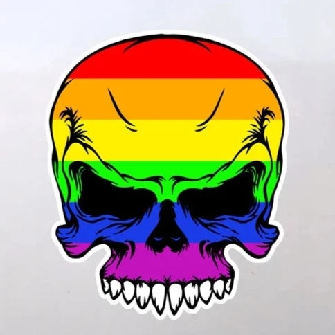 LGBTQ+ 'Pride Skull' Vinyl Car Sticker
