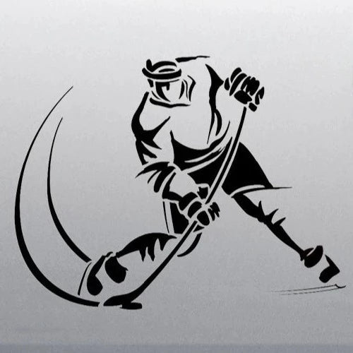 Sports 'Playing Hockey' Vinyl Car Sticker