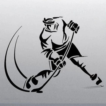 Sports 'Playing Hockey' Vinyl Car Sticker