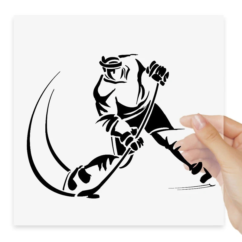 Sports 'Playing Hockey' Vinyl Car Sticker