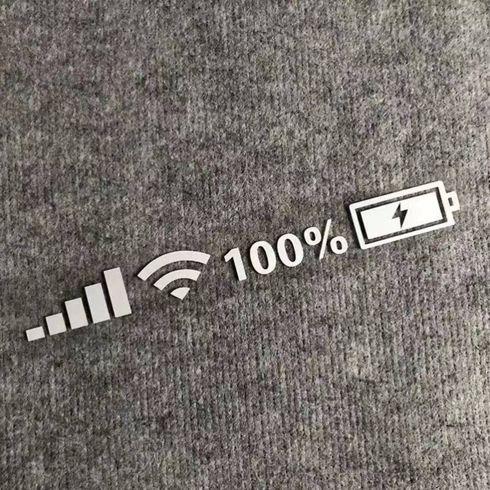 Cute 'Wifi And Battery Level' Vinyl Car Sticker