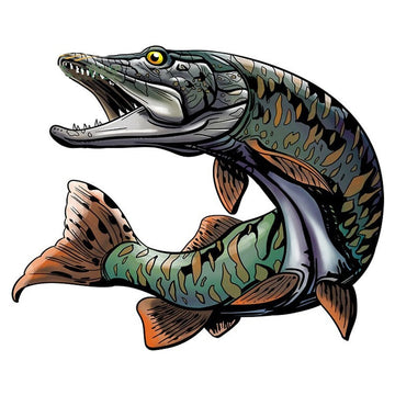 Fish 'Muskellunge | Camouflage' Vinyl Car Sticker