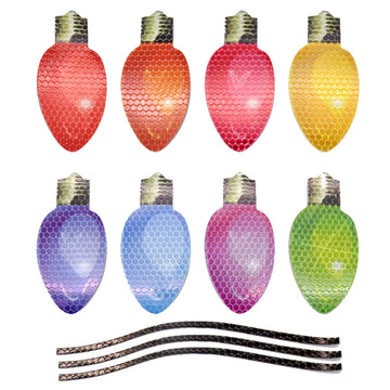 Cute Christmas Decor 'Colored Light Bulbs | 8 Pieces' Vinyl Car Magnetic Sticker