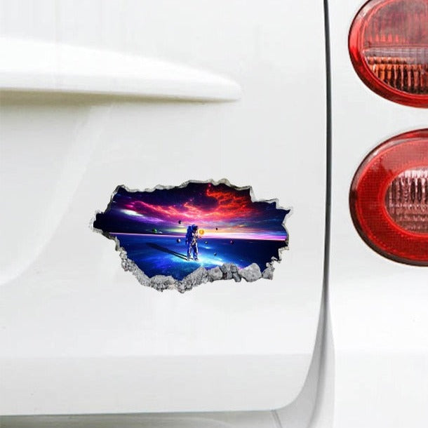 Smashed Hole 'Astronaut | Exploring Space' Vinyl Car Sticker
