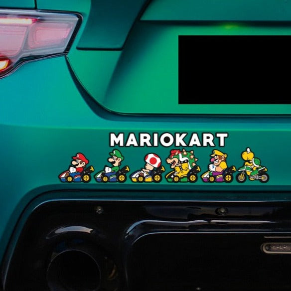 Super Mario Bros. 'Mario Kart | Racers | Left' Vinyl Car Sticker