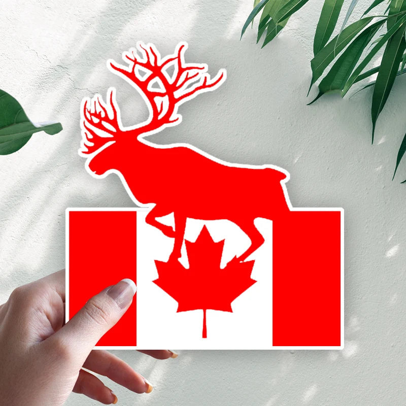 Canada Flag 'Deer' Vinyl Car Sticker