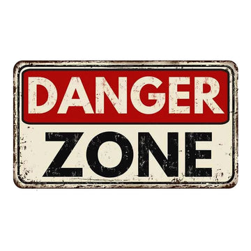 Warning Sign 'Danger Zone | Vintage' Vinyl Car Sticker