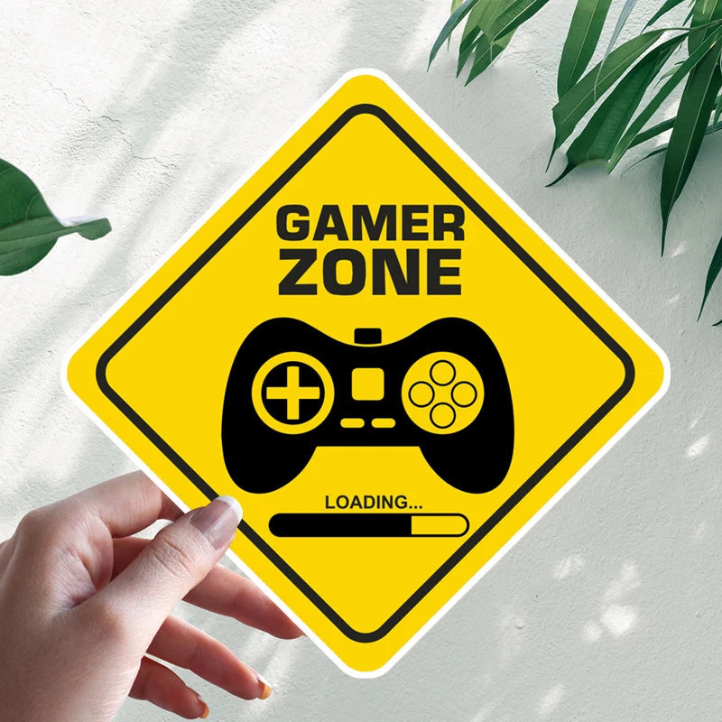 Warning Sign 'Gamer Zone' Vinyl Car Sticker