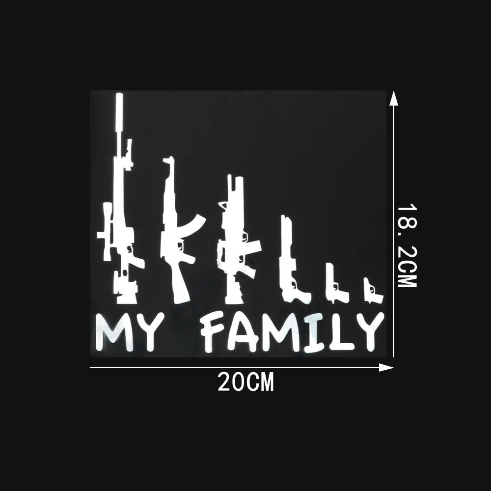 Military Tactical 'My Family | Tactical Guns | 1.0' Vinyl Car Sticker