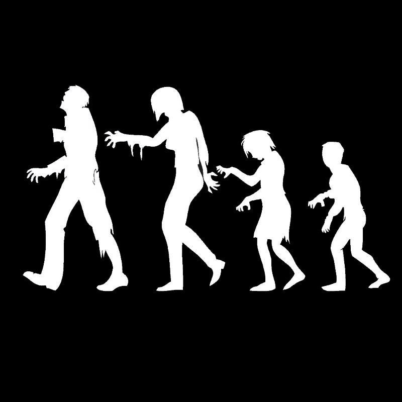 Halloween 'Zombies Walking | White' Vinyl Car Sticker