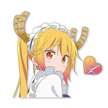 Miss Kobayashi's Dragon Maid 'Tohru | Heartbeat' Vinyl Car Peeker Sticker