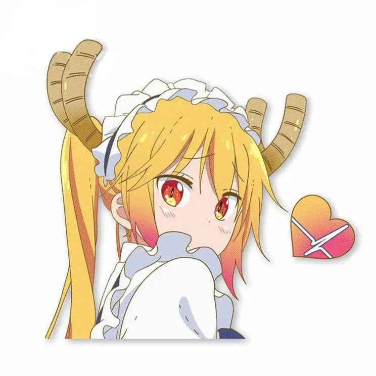 Miss Kobayashi's Dragon Maid 'Tohru | Heartbeat' Vinyl Car Peeker Sticker