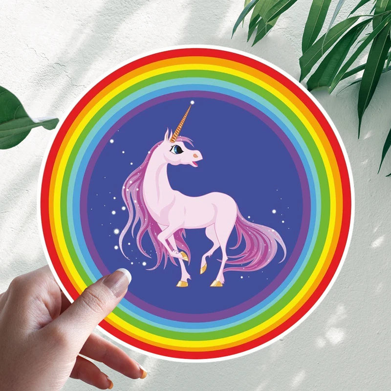 Magical Unicorn 'Rainbow Round' Vinyl Car Sticker
