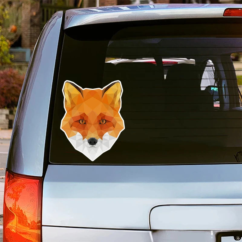 Fox Head 'Low Poly Abstract' Vinyl Car Sticker