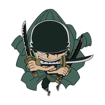One Piece 'Hanging Zoro | Triple Swords' Vinyl Car Sticker