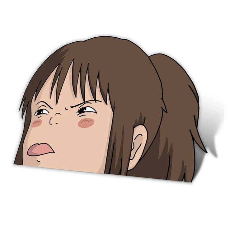 Spirited Away 'Chihiro Ogino | Poking Out Tongue' Vinyl Car Peeker Sticker