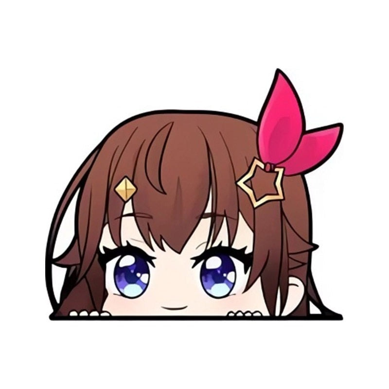 Virtual YouTuber 'Chibi Tokino Sora' Vinyl Car Peeker Sticker
