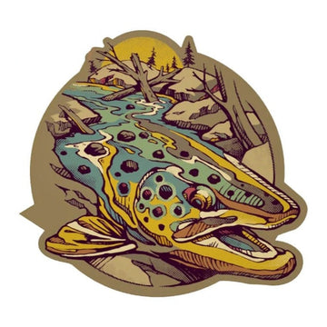 Cool Art 'Trout Fish | Dry Lakes | Forest' Vinyl Car Sticker