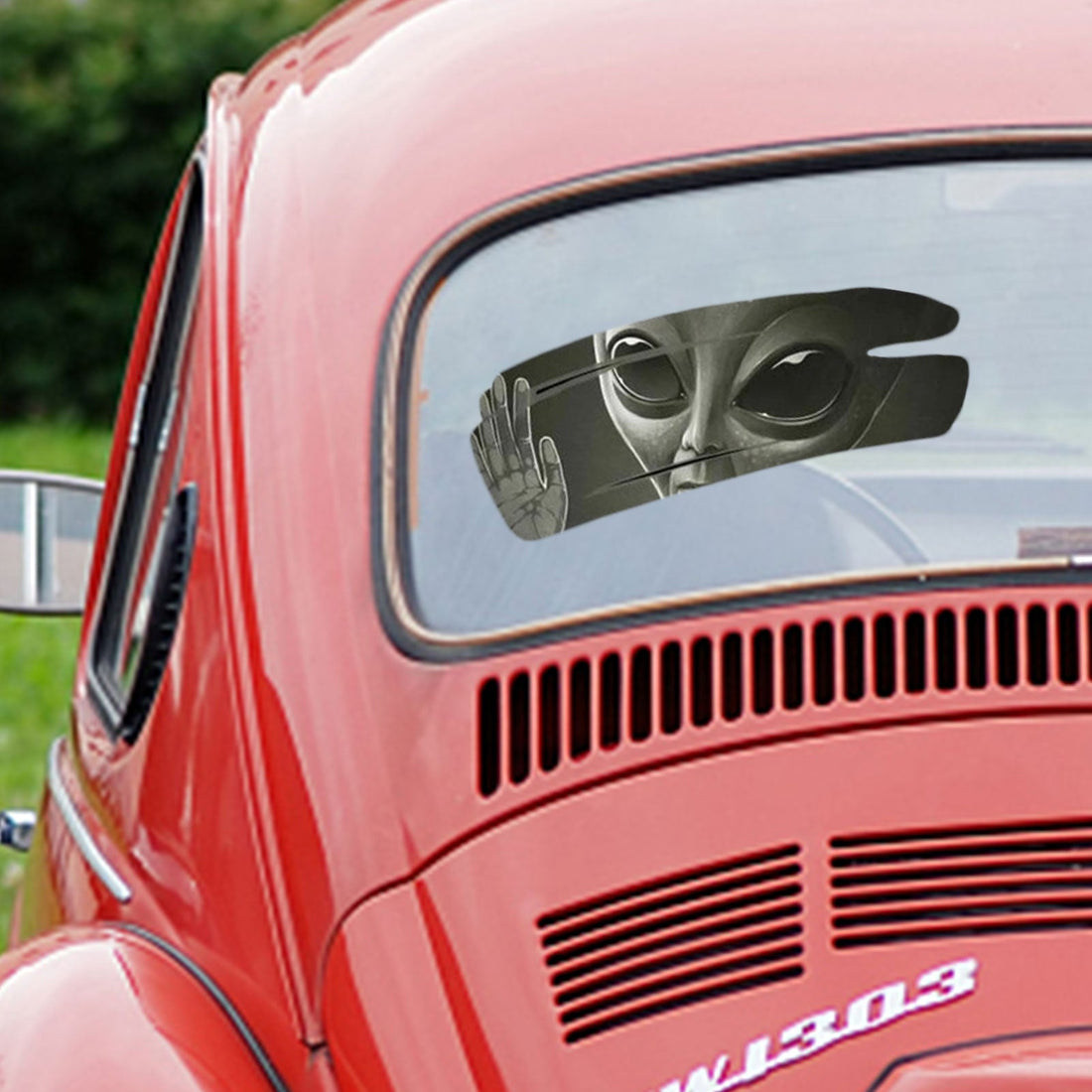 Alien 'Wiping' Vinyl Car Sticker