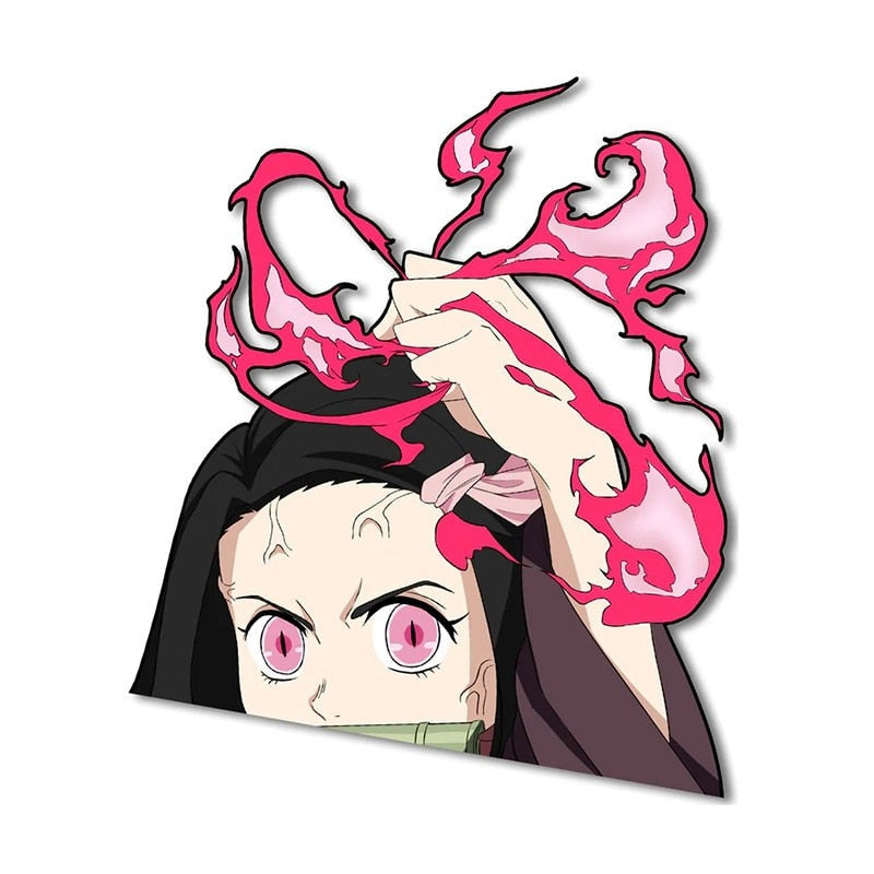 Demon Slayer 'Nezuko | Pink Blood' Vinyl Car Peeker Sticker