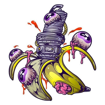 Cool 'Monster Engine | Banana | Violet Eyes' Vinyl Car Sticker