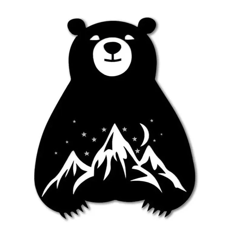 Bear 'Mountains | Moon and Stars' Vinyl Car Sticker