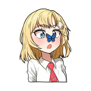 Virtual YouTuber 'Watson Amelia | Butterfly on Nose' Vinyl Car Peeker Sticker