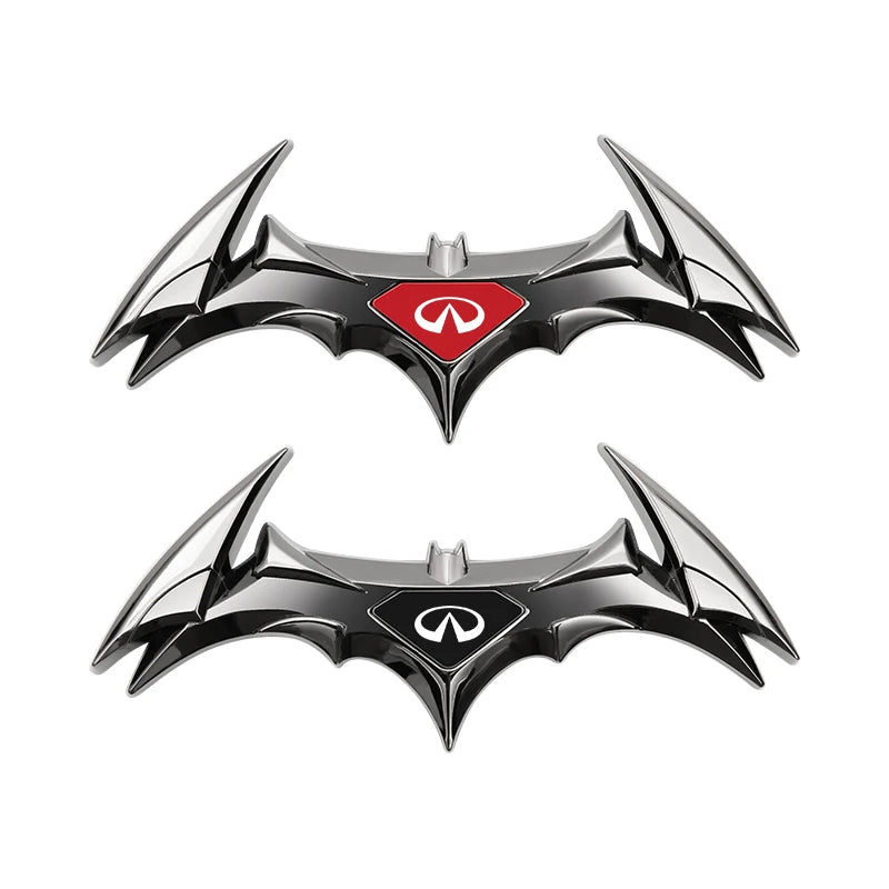 Cool 3D 'Bat Shape Badge | Black And Red' Metal Car Sticker