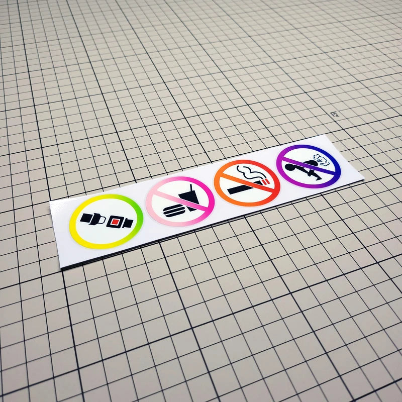 Warning Sign 'Random Signs | Set of 4' Vinyl Car Sticker