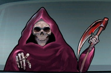 Grim Reaper 'Scythe' Vinyl Car Wiper Sticker