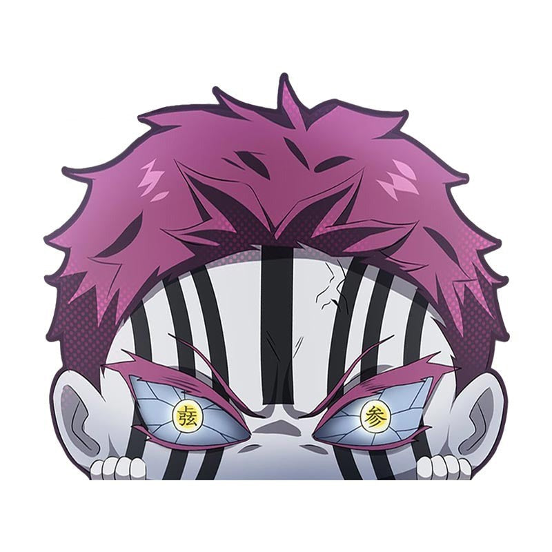 Demon Slayer 'Akaza | Upper Moon Three Eyes' Vinyl Car Peeker Sticker