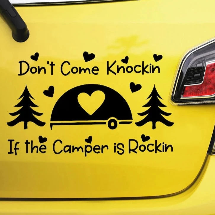 Travel 'Don't Come Knockin If The Camper Is Rockin' Vinyl Car Sticker