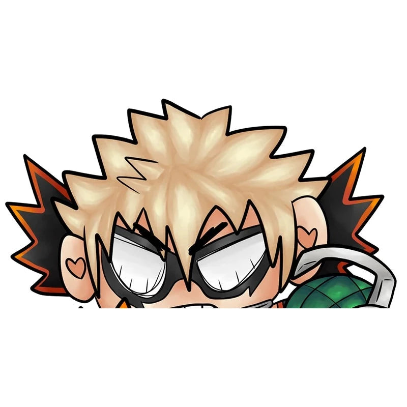 My Hero Academia 'Katsuki Bakugo | Chibi | Angry' Vinyl Car Peeker Sticker
