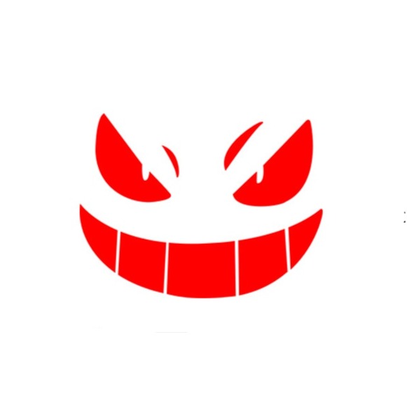 Pokemon 'Gengar | Evil Smiley Face' Vinyl Car Peeker Sticker