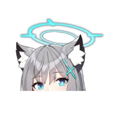 Blue Archive 'Shiroko | Wolf Ears | Halo And Hair Clip' Vinyl Car Peeker Sticker