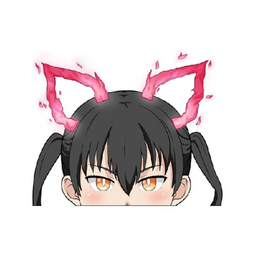 Fire Force 'Tamaki Kotatsu | Fire Cat Ears | Fierce' Vinyl Car Peeker Sticker