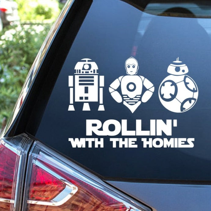 Star Wars 'R2D2-C3PO-BB8 | Rollin' With The Homies' Vinyl Car Sticker