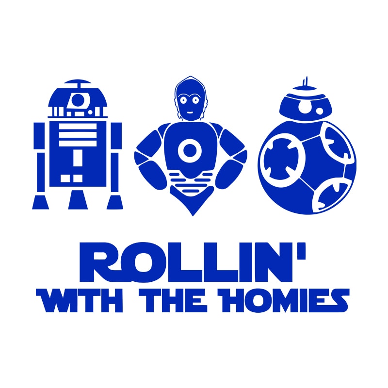 Star Wars 'R2D2-C3PO-BB8 | Rollin' With The Homies' Vinyl Car Sticker