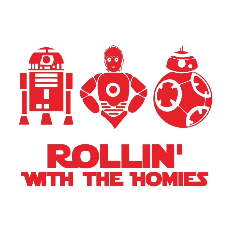 Star Wars 'R2D2-C3PO-BB8 | Rollin' With The Homies' Vinyl Car Sticker