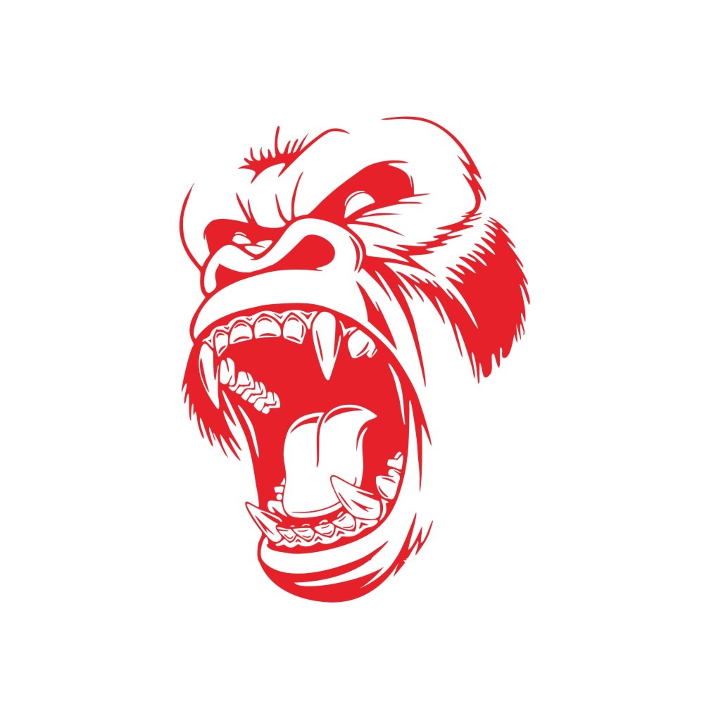 Angry Gorilla 'Head' Vinyl Car Sticker