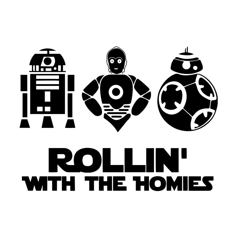 Star Wars 'R2D2-C3PO-BB8 | Rollin' With The Homies' Vinyl Car Sticker