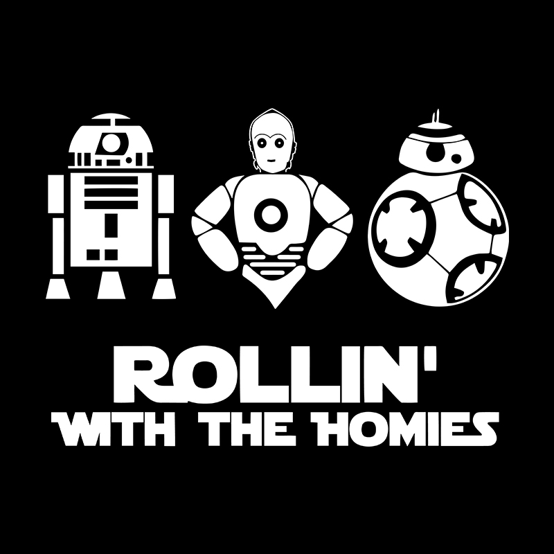Star Wars 'R2D2-C3PO-BB8 | Rollin' With The Homies' Vinyl Car Sticker