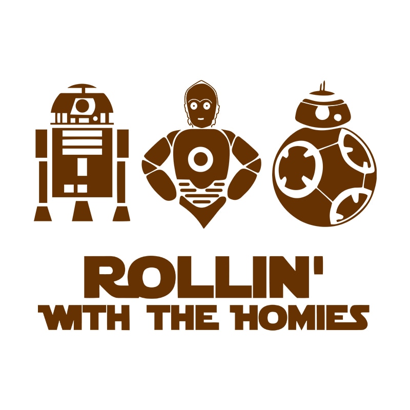 Star Wars 'R2D2-C3PO-BB8 | Rollin' With The Homies' Vinyl Car Sticker