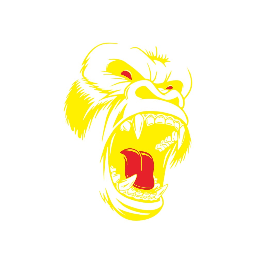 Angry Gorilla 'Head' Vinyl Car Sticker